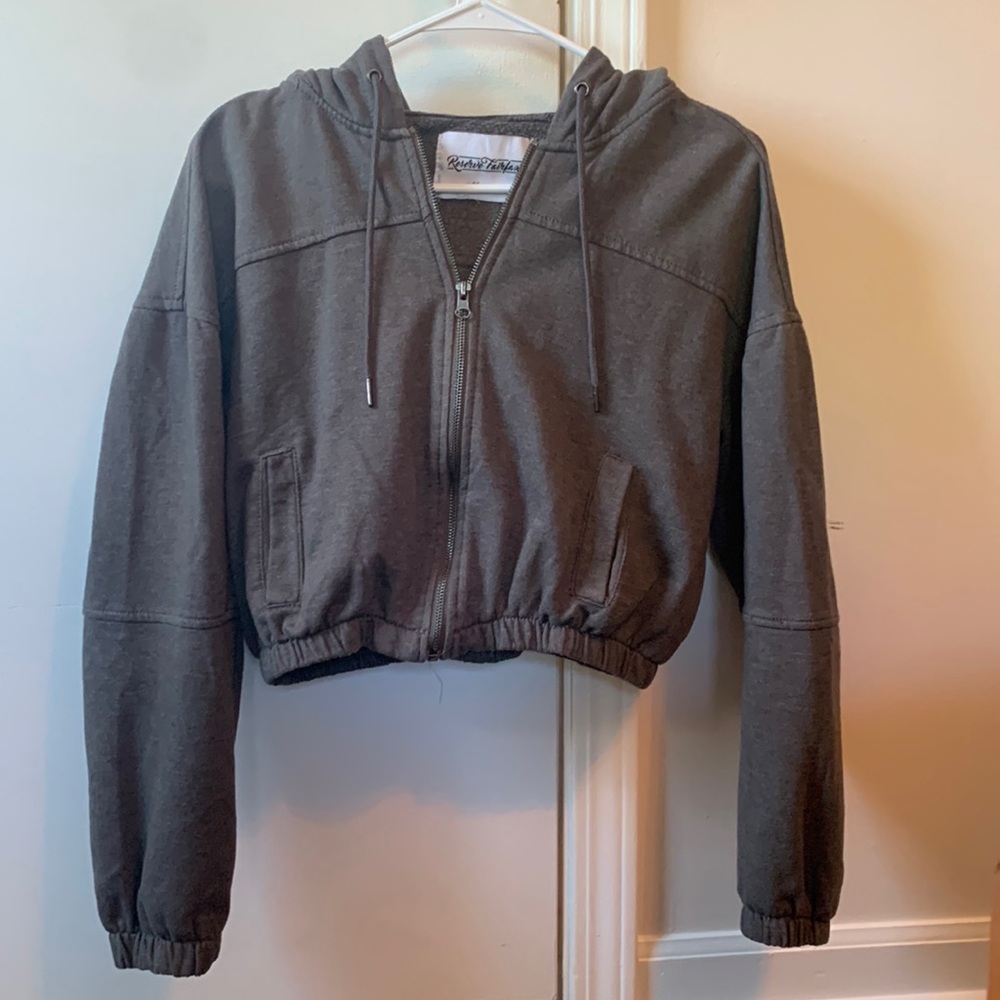 Dark Gray Cropped ZipUp Size Medium